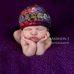 Crochet Baby Girl Beanie Hat In Rainbow Purple,..
