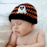 Crochet Ghost Beanie For Newborn Boy And Newborn..