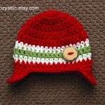 Christmas Earflap Hat For Newborn Baby Boy - Ready..