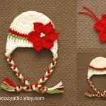 Crochet Christmas Poinsettia Earflap Hat For..