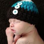 Crochet Beanie For Baby Boy In White, Aqua Blue,..